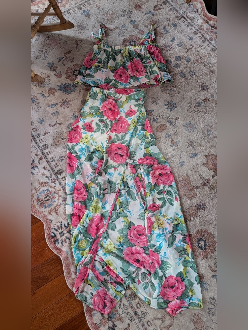 Show Me Your MuMu Pink Rose Floral Two-Piece Set